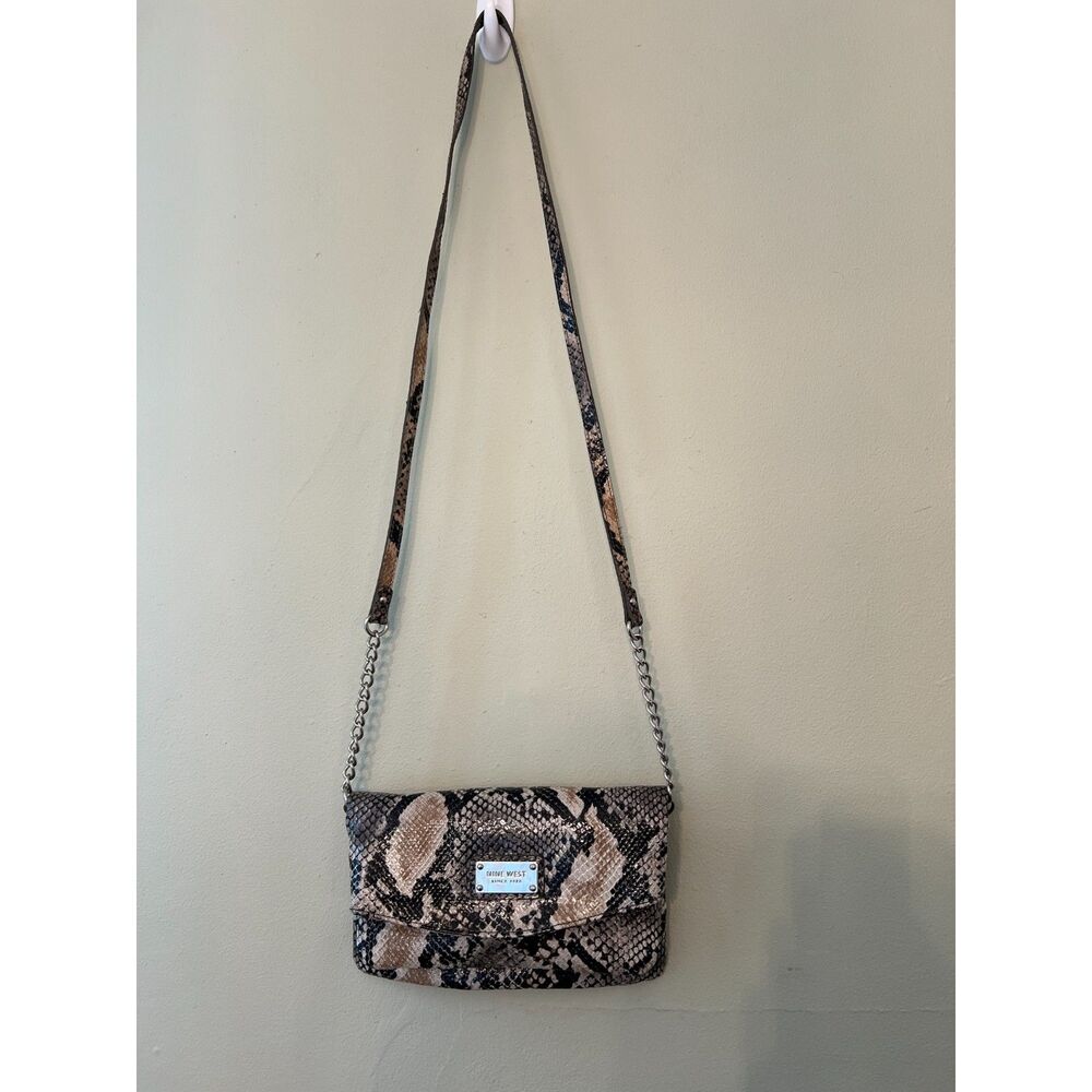 Nine West Wristlet and Crossbody in a Python or Snake print with Lots of Pockets - Picture 4 of 6